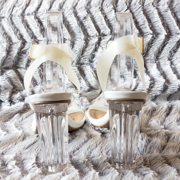 Yoki. Estelle Ankle Strap Lucite Heels - Picture 5 of 8
